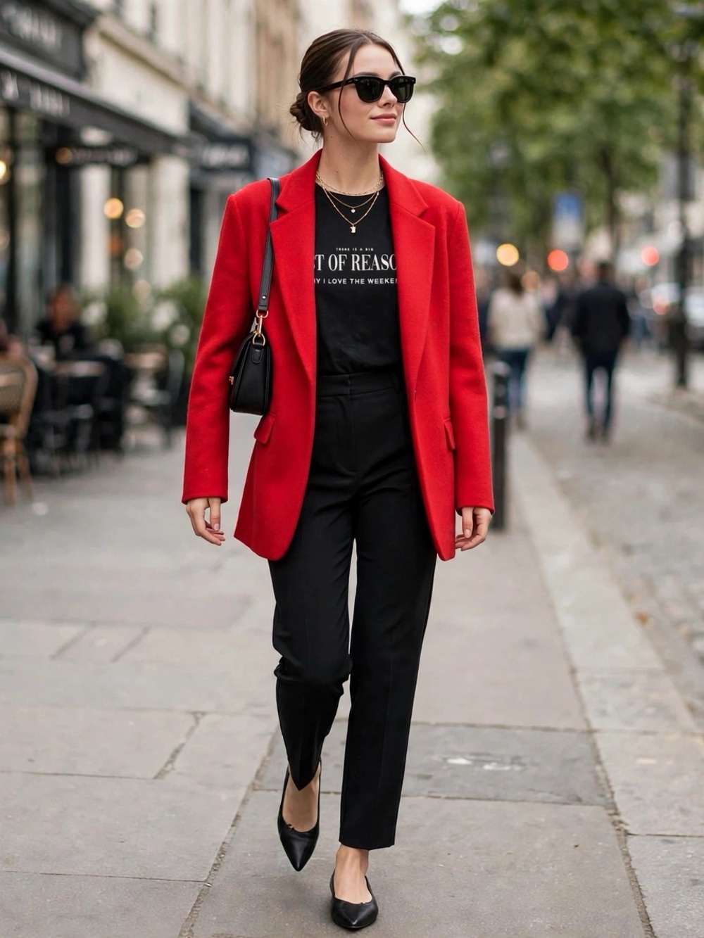 Zara Black Tee with White 'List of Reasons' Graphic